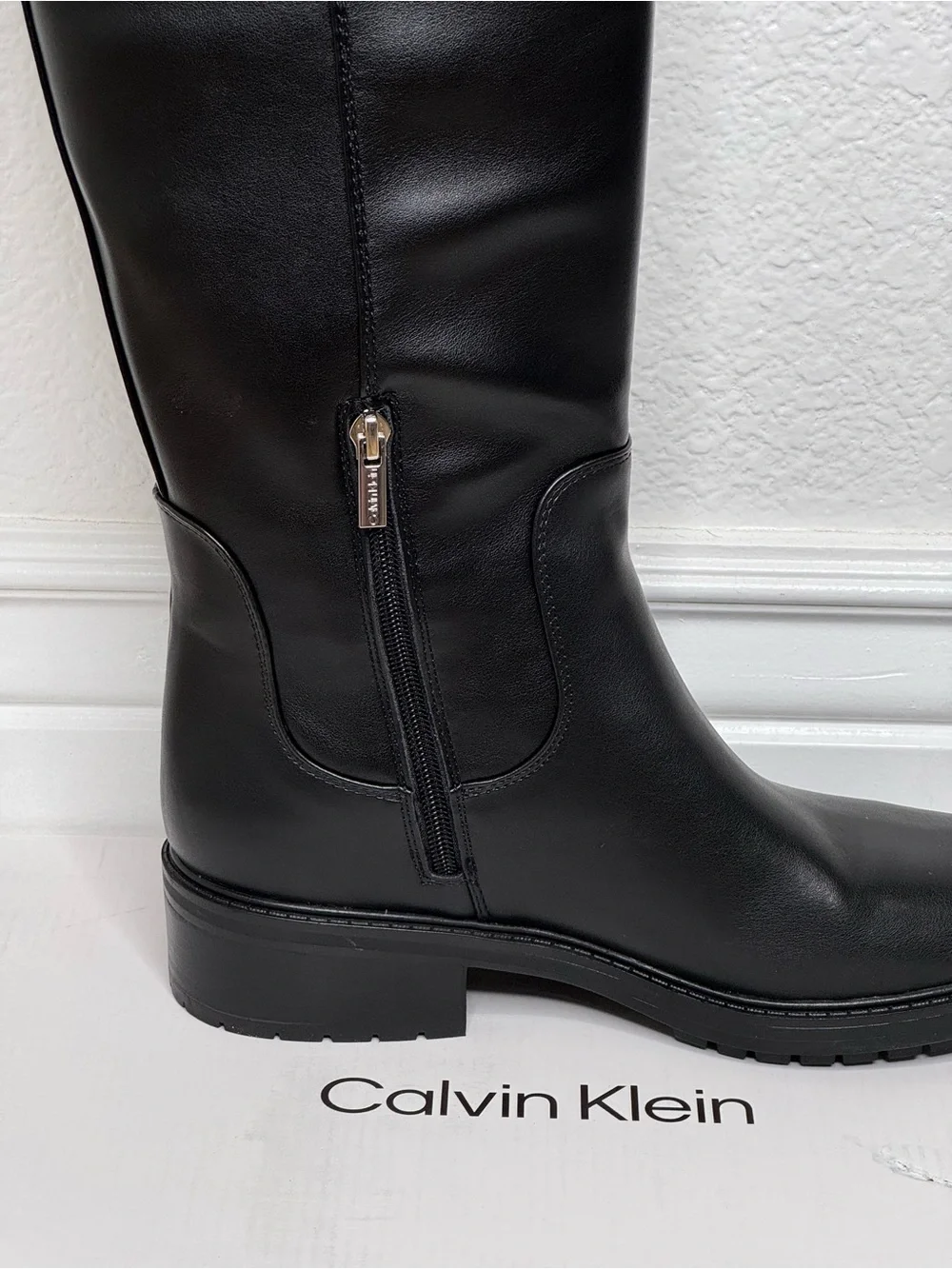 NWT Womens Calvin Klein Black Tall Pauline Riding Boots.